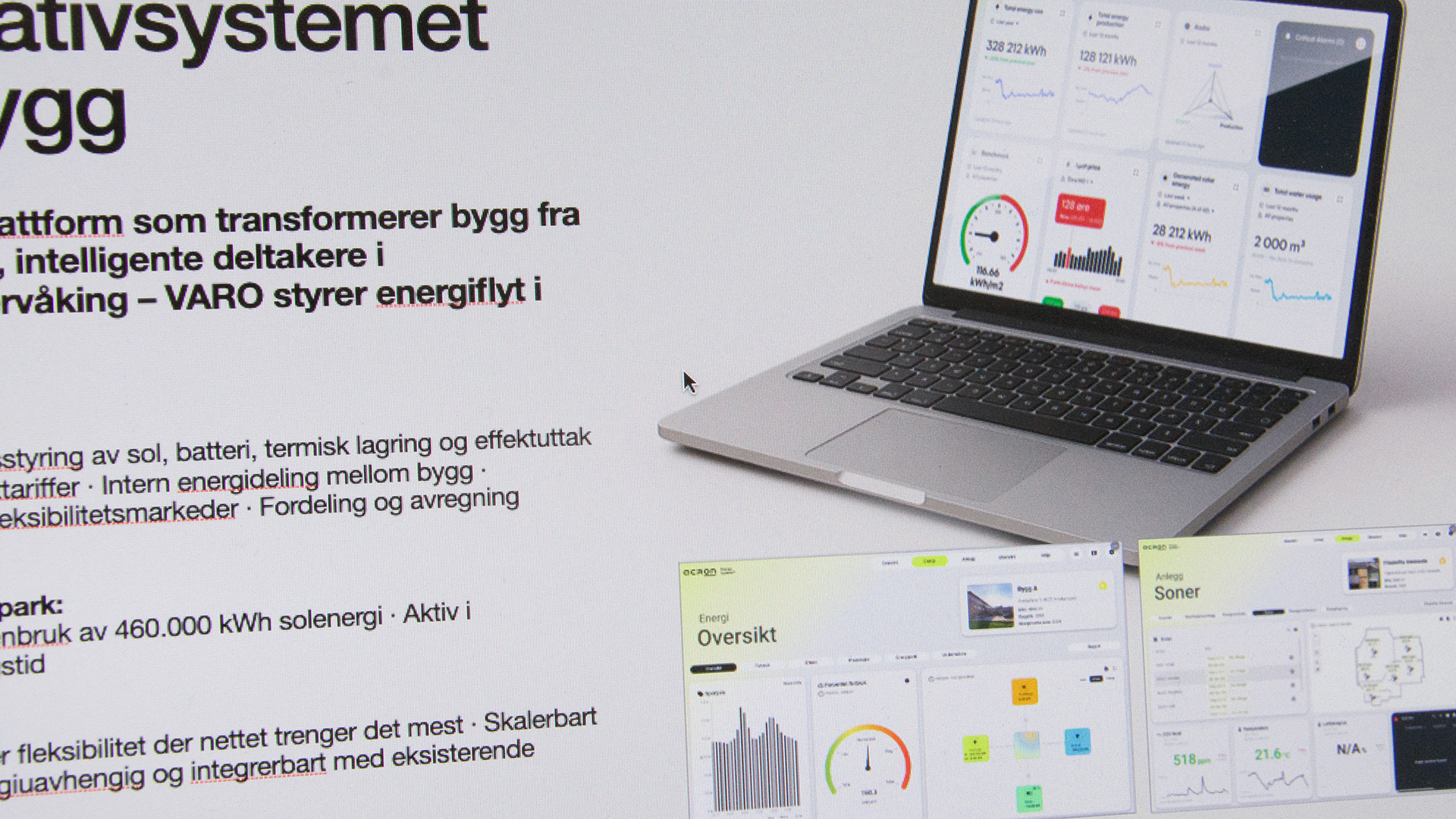 Bilde av computer med bilde av et digitalt energi-produkt